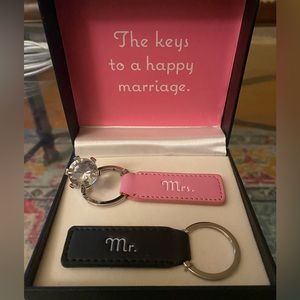 Mr. & Mrs. Keychains. Perfect for a Wedding Shower. Never Used.
